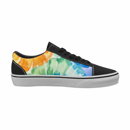WOMEN'S Tie Dye Swirl Canvas Lace-Up Neon Fantasy Custom Sneakers
