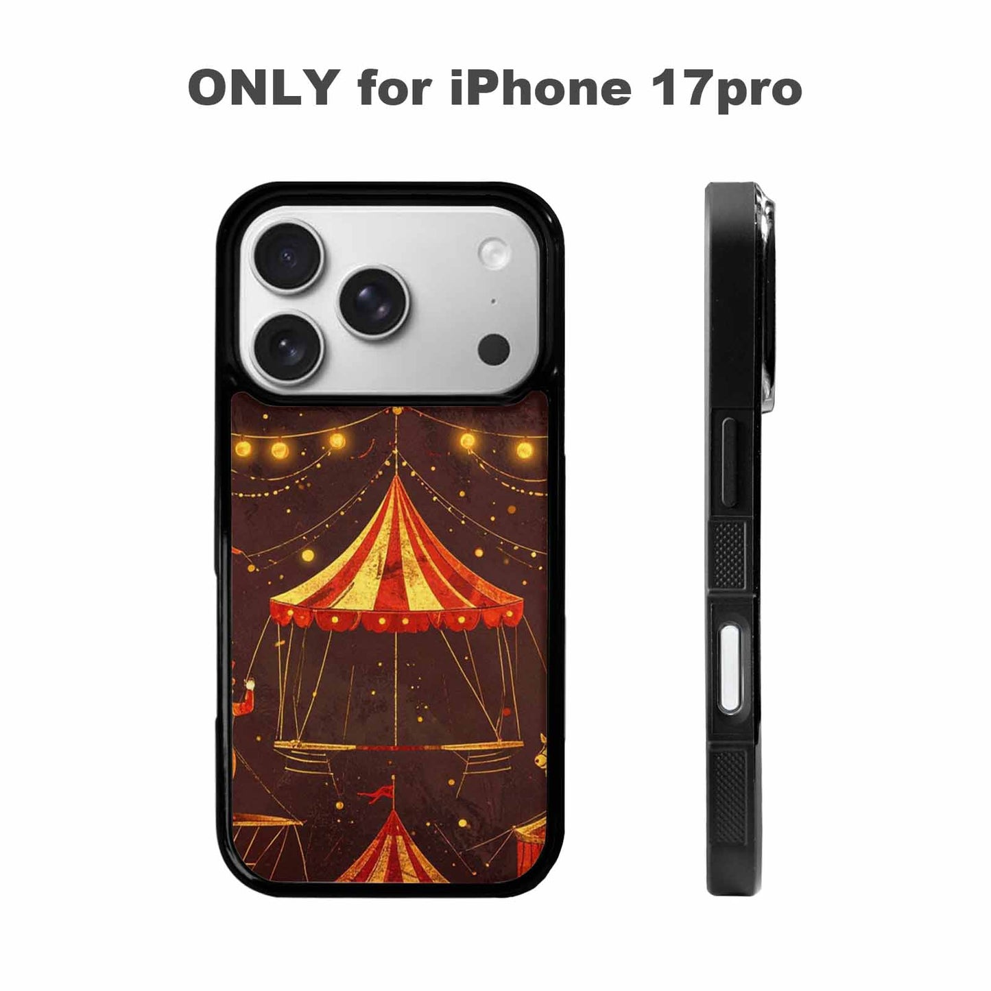 iPhone 17 Pro Case — Vintage Circus Art Pattern Retro Vintage, Custom Printed Phone Case