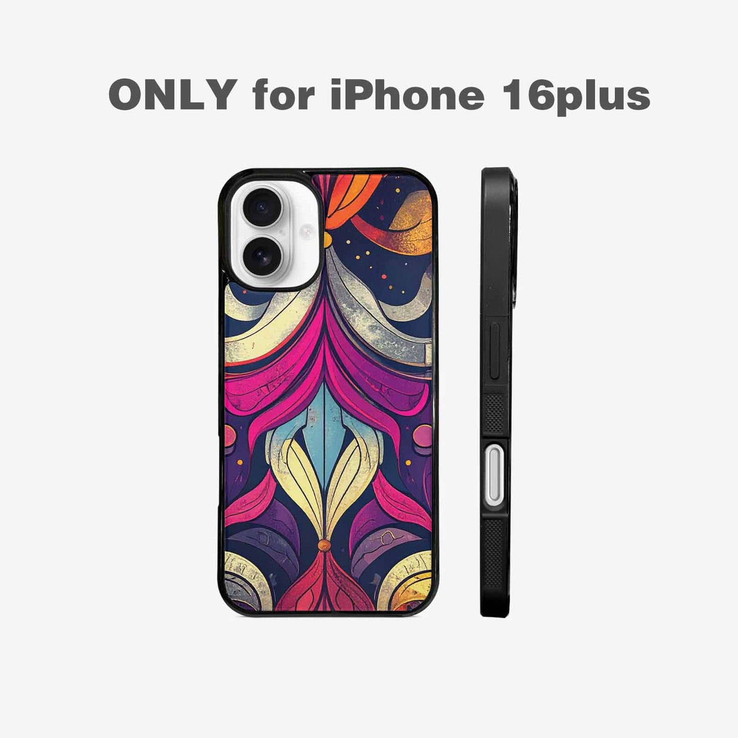 iPhone 16 Plus Case — 1970s Disco Cartoon Art Pattern, Custom Phone Case