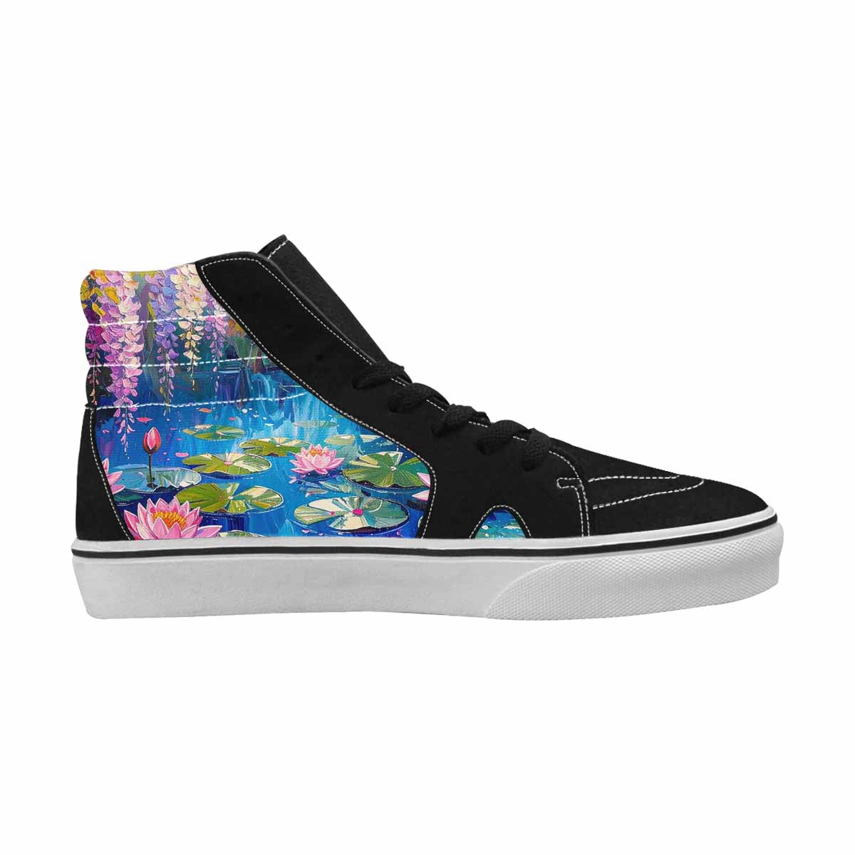 MEN'S Full Color Vibrant Monet High Top Canvas Wallpaper Art Custom Sneakers
