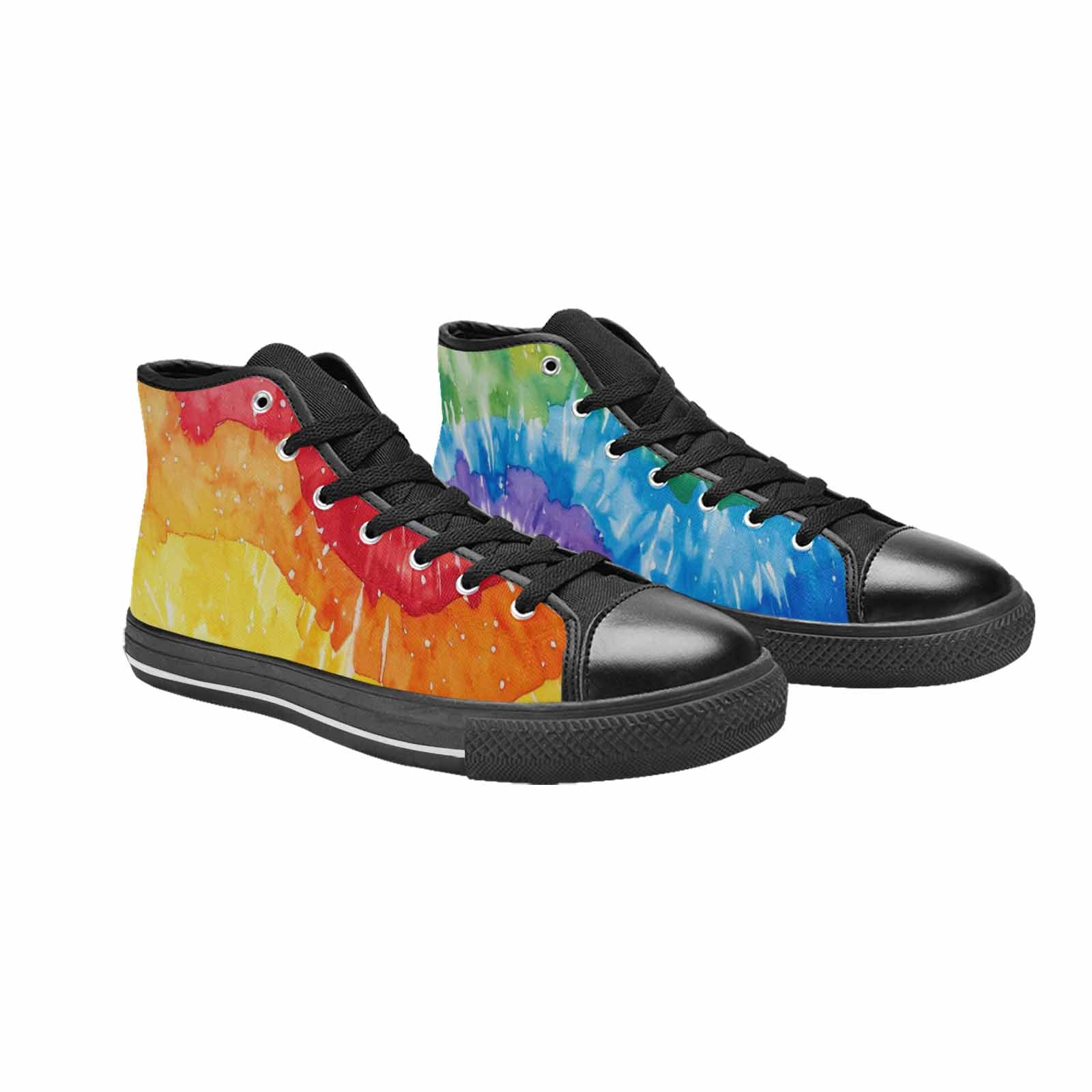 MEN'S Tie Dye - High Top Canvas Wallpaper Art Custom Shoes