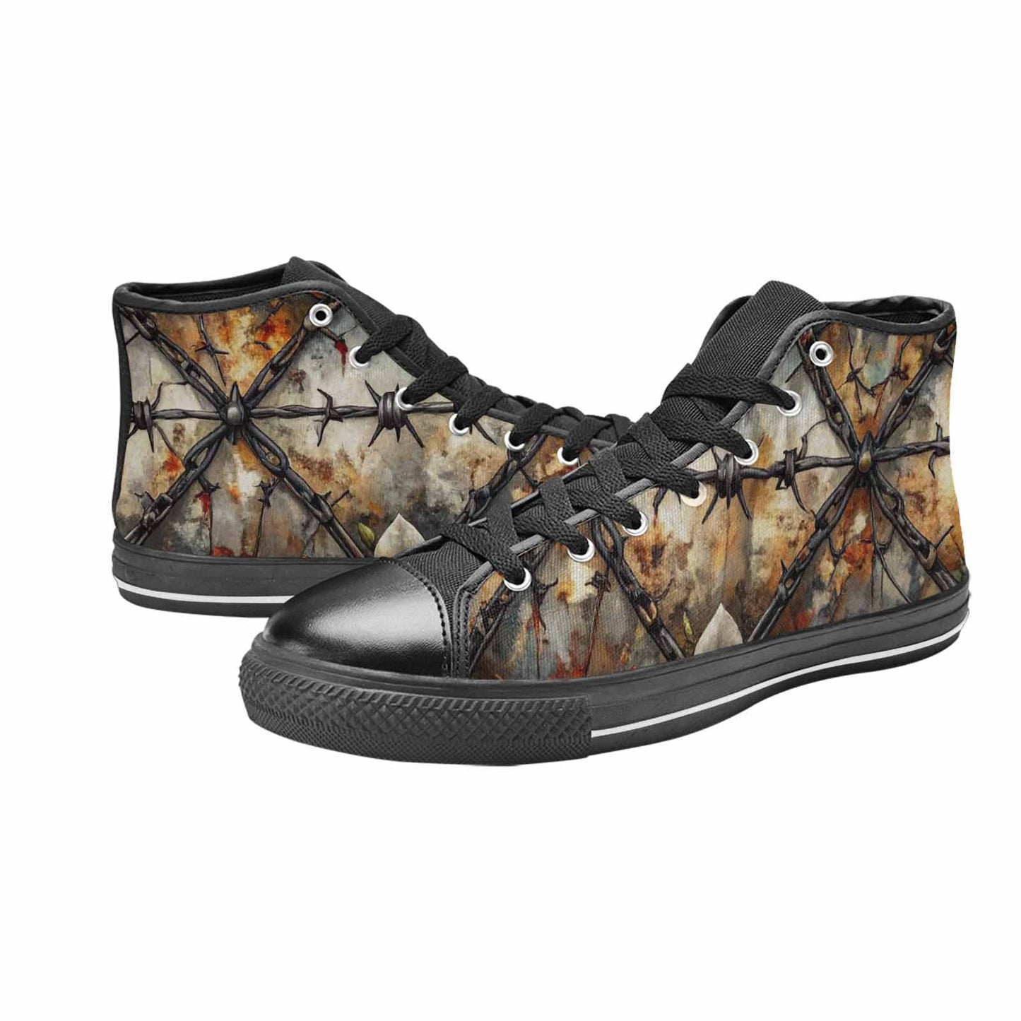 MEN'S Barbed Wire Chain High Top Canvas Dark Academia Custom Shoes