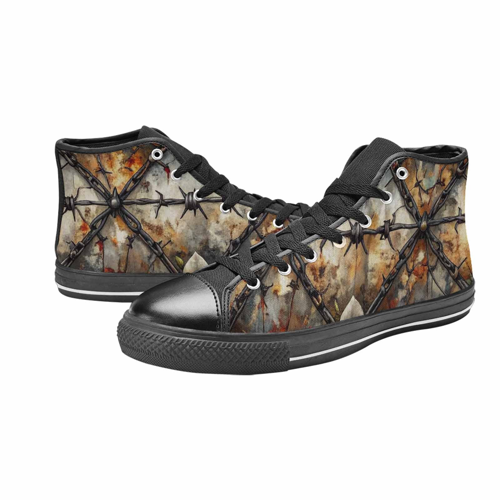 MEN'S Barbed Wire Chain High Top Canvas Dark Academia Custom Shoes