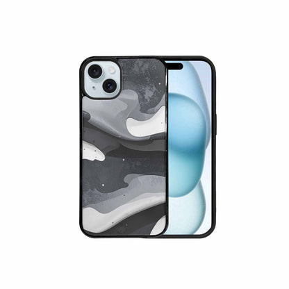 iPhone 15 Plus Case — Grey Camo Print, Customized Protective Case