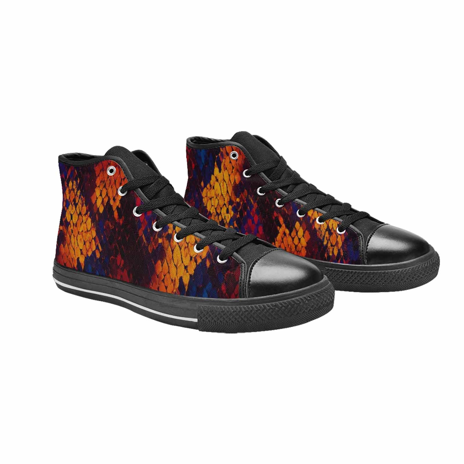 MEN'S Dark Snake Print High Top Canvas Dark Academia Shoes