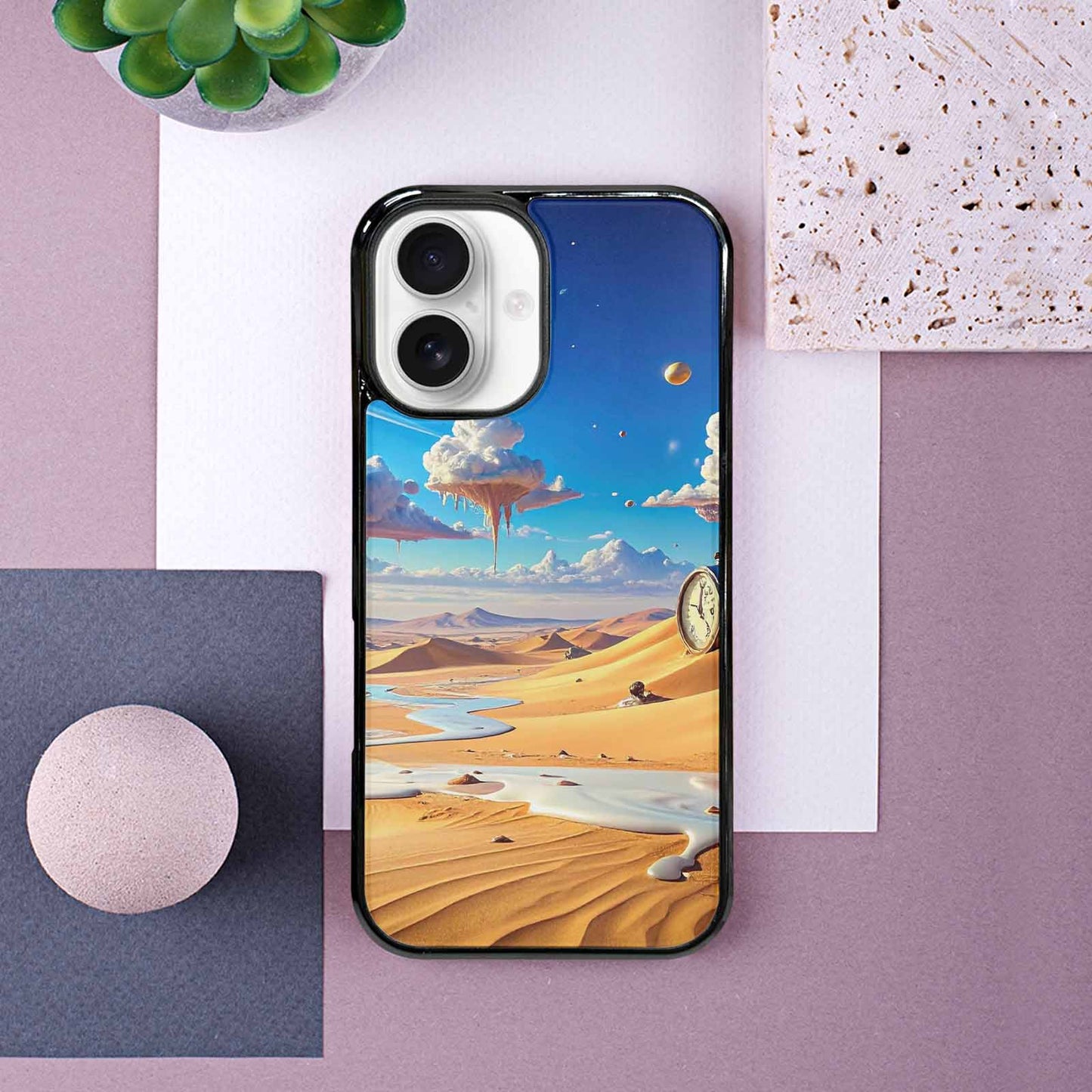 iPhone 16 Case — Surrealist Desert Dreamscape Custom, Customized Protective Case
