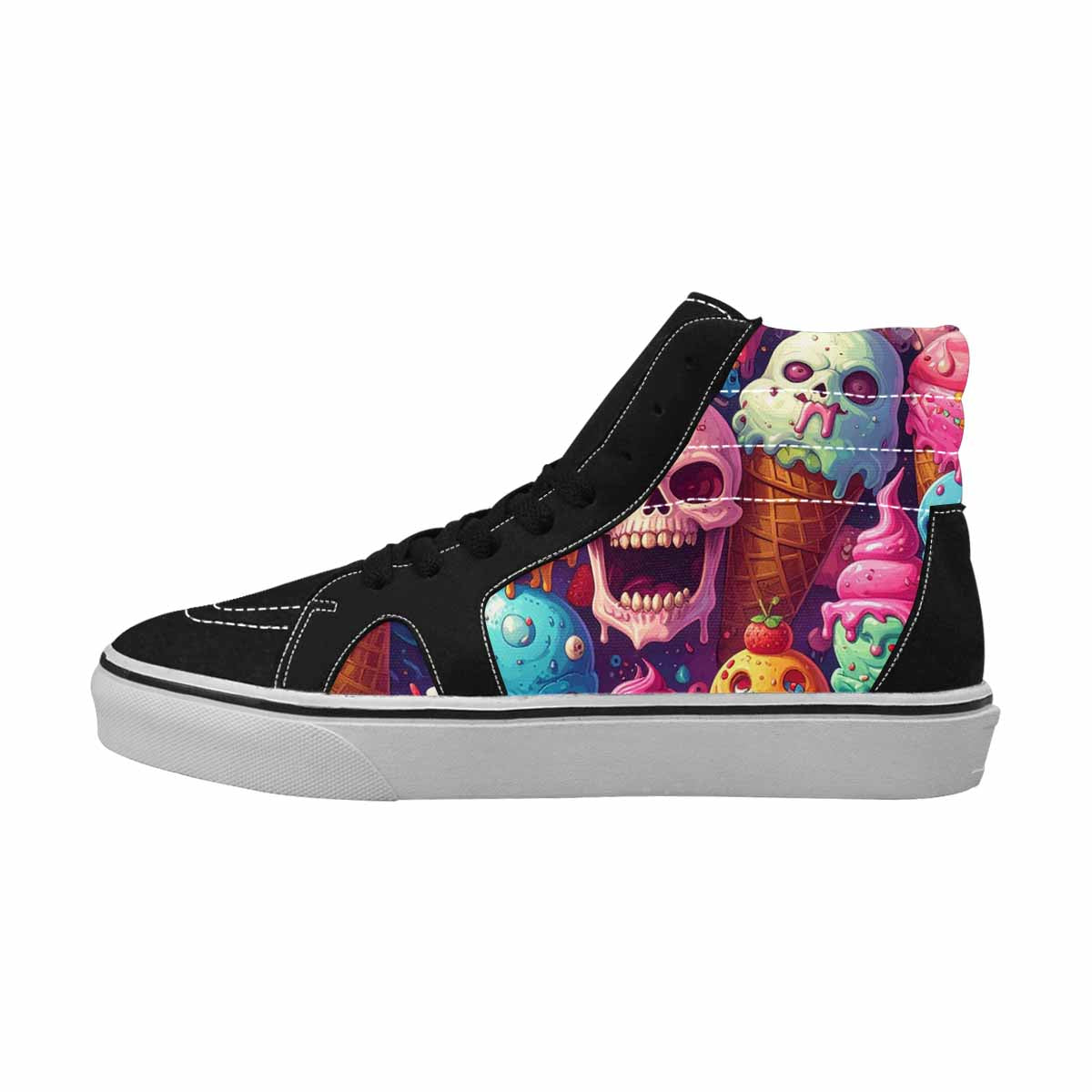 MEN'S Ice Cream Monsters  High Top Canvas Vibrant Chaos Custom Sneakers