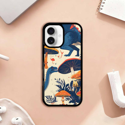 iPhone 17 Case — Vintage Dinosaurs Mushroom Retro Vintage, Personalized Phone Case