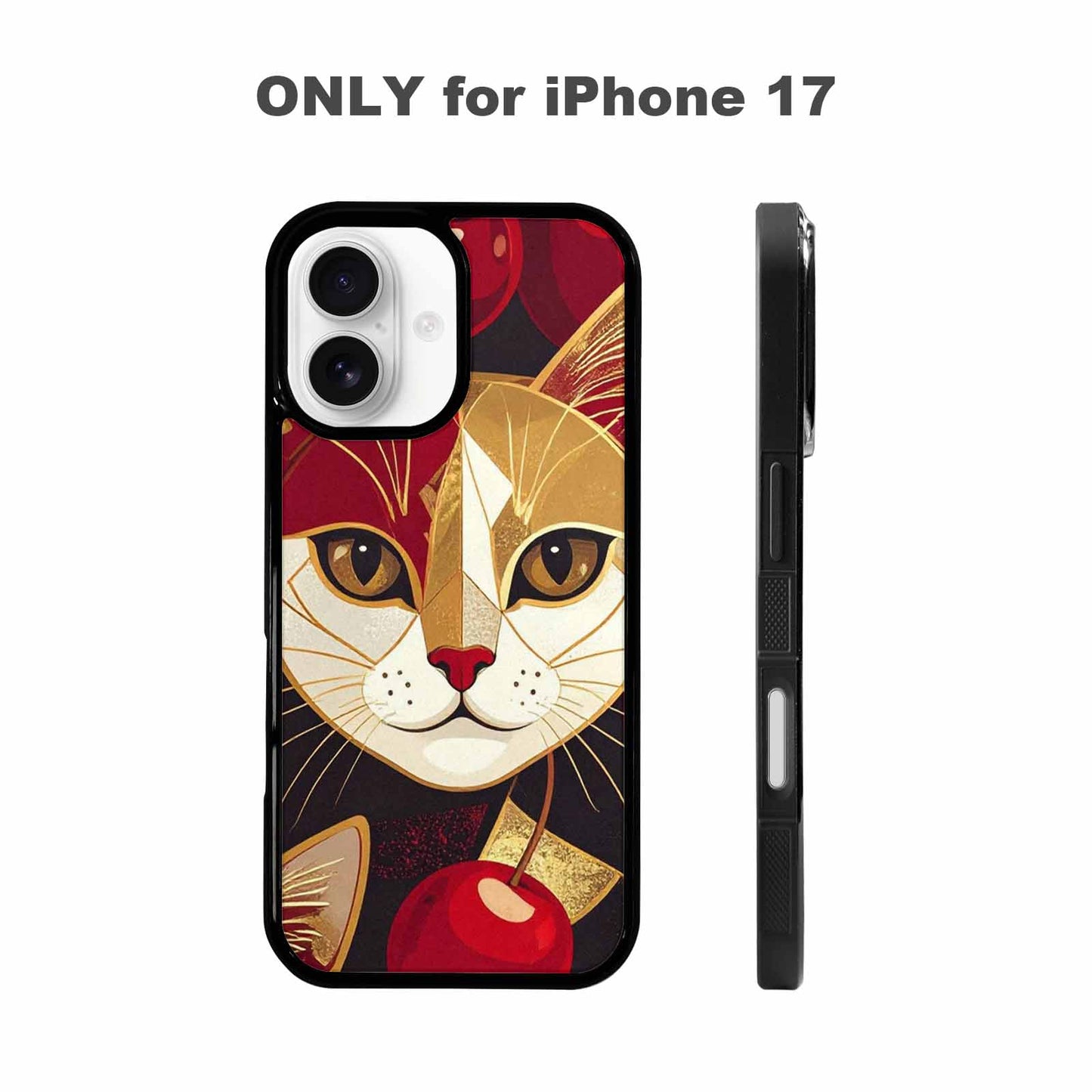 iPhone 17 Case — Retro Cherry Cat Retro Vintage, Custom Made Phone Cover