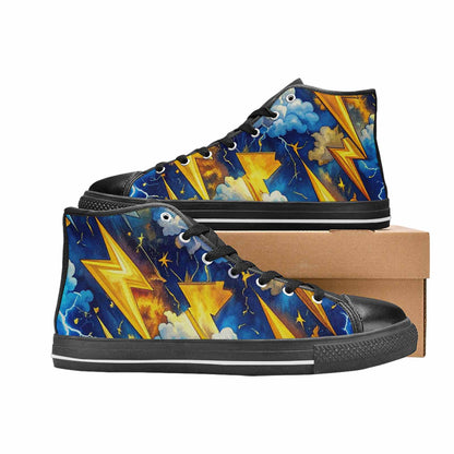 WOMEN'S Lightning Bolt High Top Canvas Dark Academia Custom Shoes