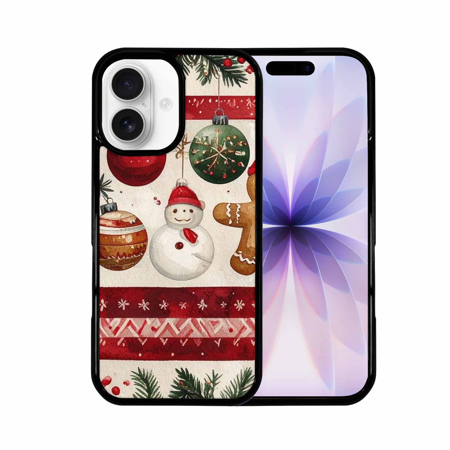 iPhone 17 Case — Small Christmas Holly Snowflake Original Art, Personalized Phone Case