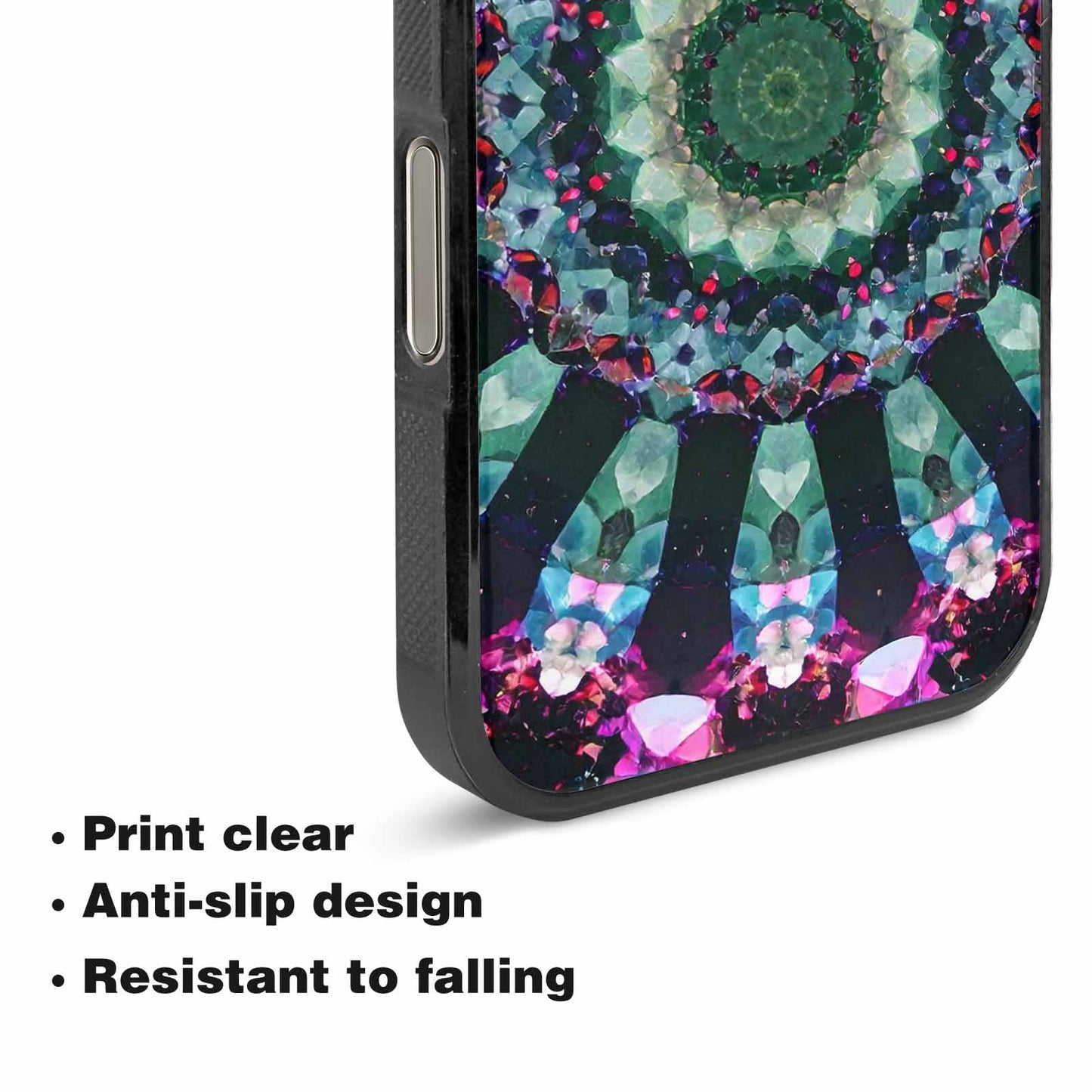 iPhone 16 Pro Case — Crystal Mandala Art Seamless Pattern Vibrant, Customized Protective Case