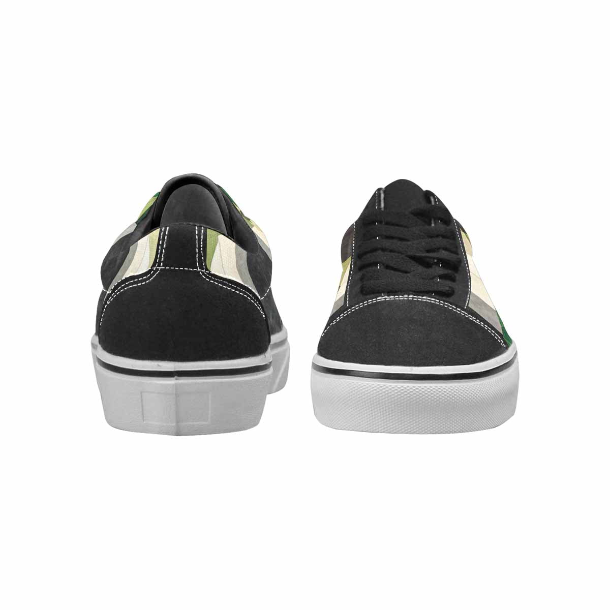 WOMEN'S Aromantic Flag Color Canvas Lace-Up Vivid Custom Sneakers