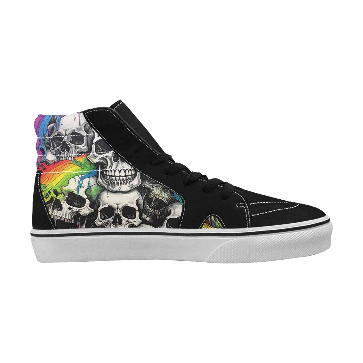 MEN'S Rainbow From Skull S High Top Canvas Grunge Shoes