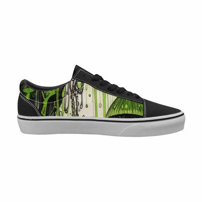 WOMEN'S Rainbow Drip Mushrooms Lace-Up Canvas Vibrant Chaos Custom Sneakers
