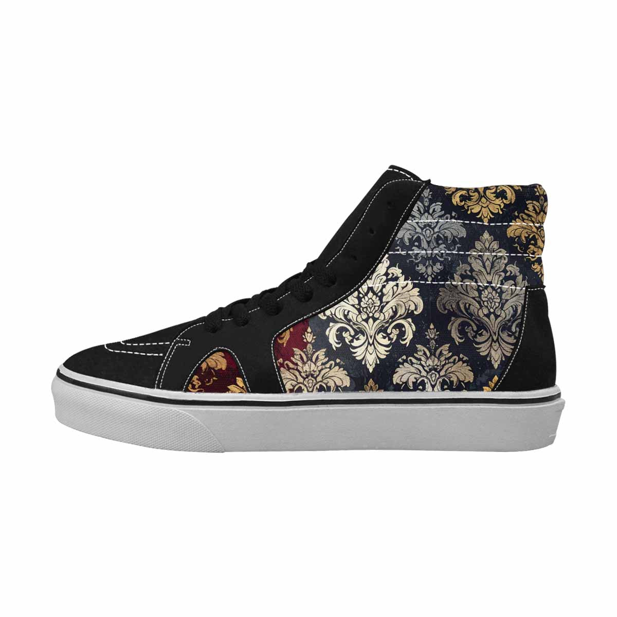 WOMEN'S Damask Ornamental Wallpaper High Top Canvas Dreamcore Shoes