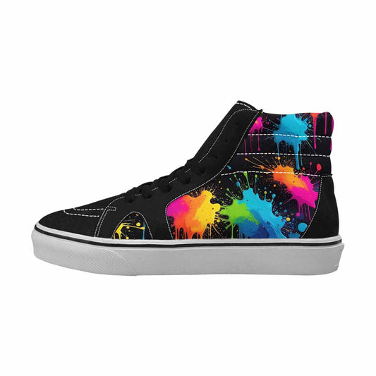 MEN'S Paint Splatter High Top Canvas Neon Fantasy Custom Shoes