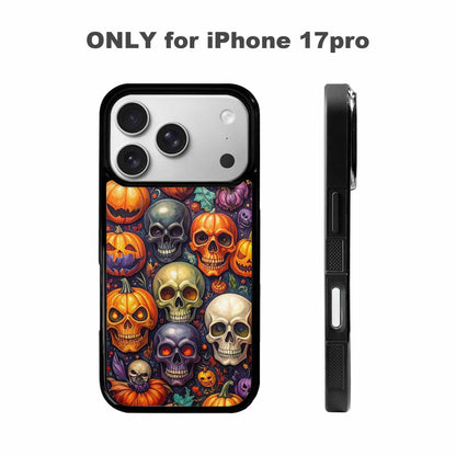 iPhone 17 Pro Case — Skulls Halloween Orange Black Small Gothic, Customized Protective Case