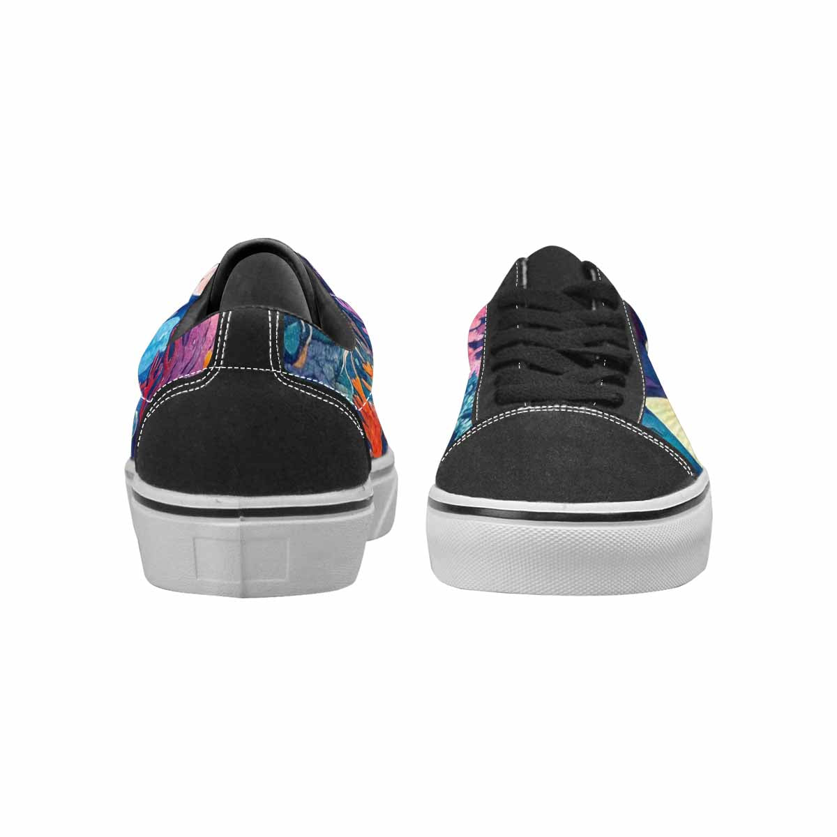 MEN'S Fish Scale Coral Canvas Lace-Up Vibrant Chaos Shoes