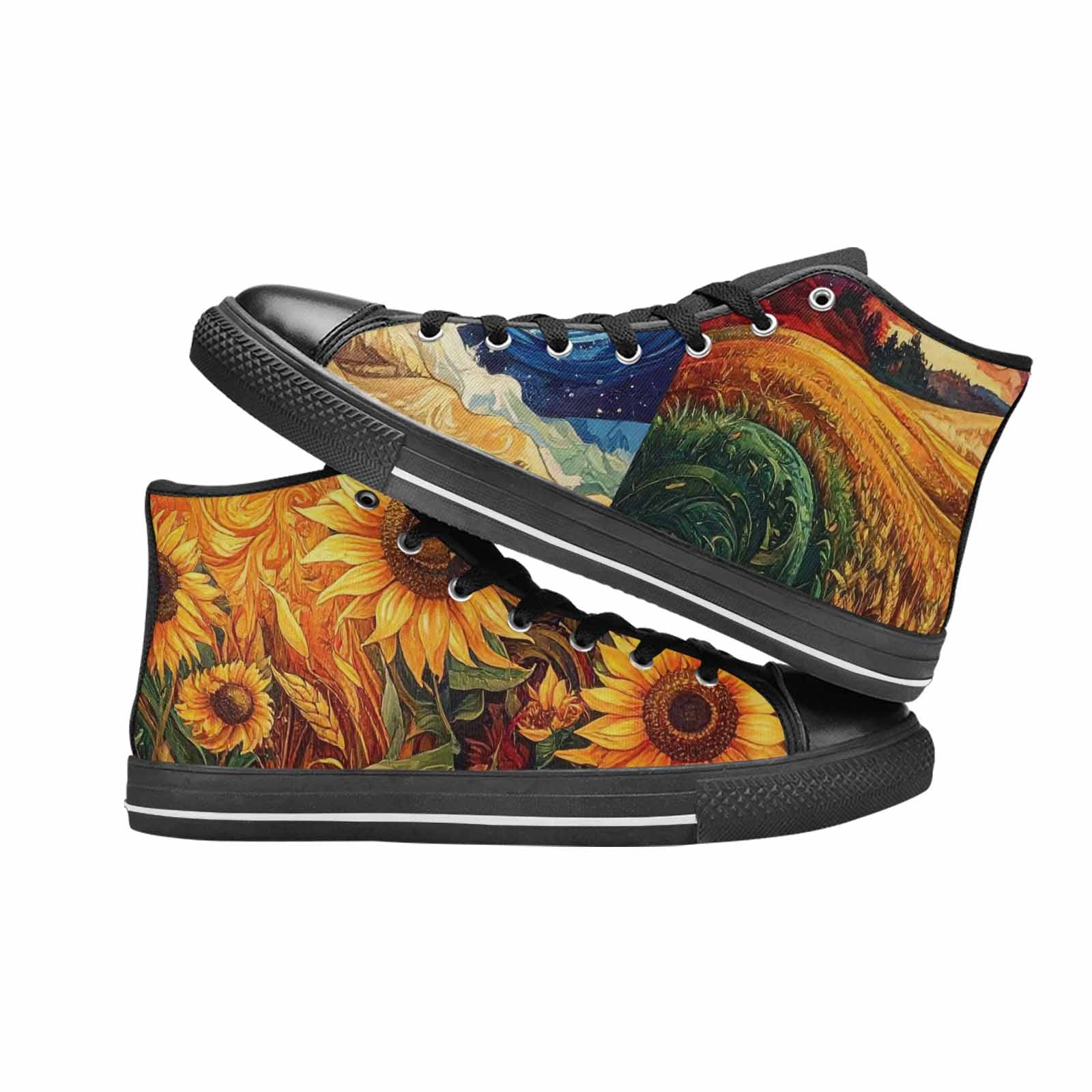 MEN'S Van Gogh-Style Swirl High Top Canvas Vivid Shoes