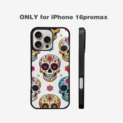 iPhone 16 Pro Max Case — Vibrant Skull Seamless, Unique Phone Case Design