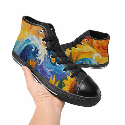 WOMEN'S Blend All Versions High Top Canvas Wallpaper Art Shoes