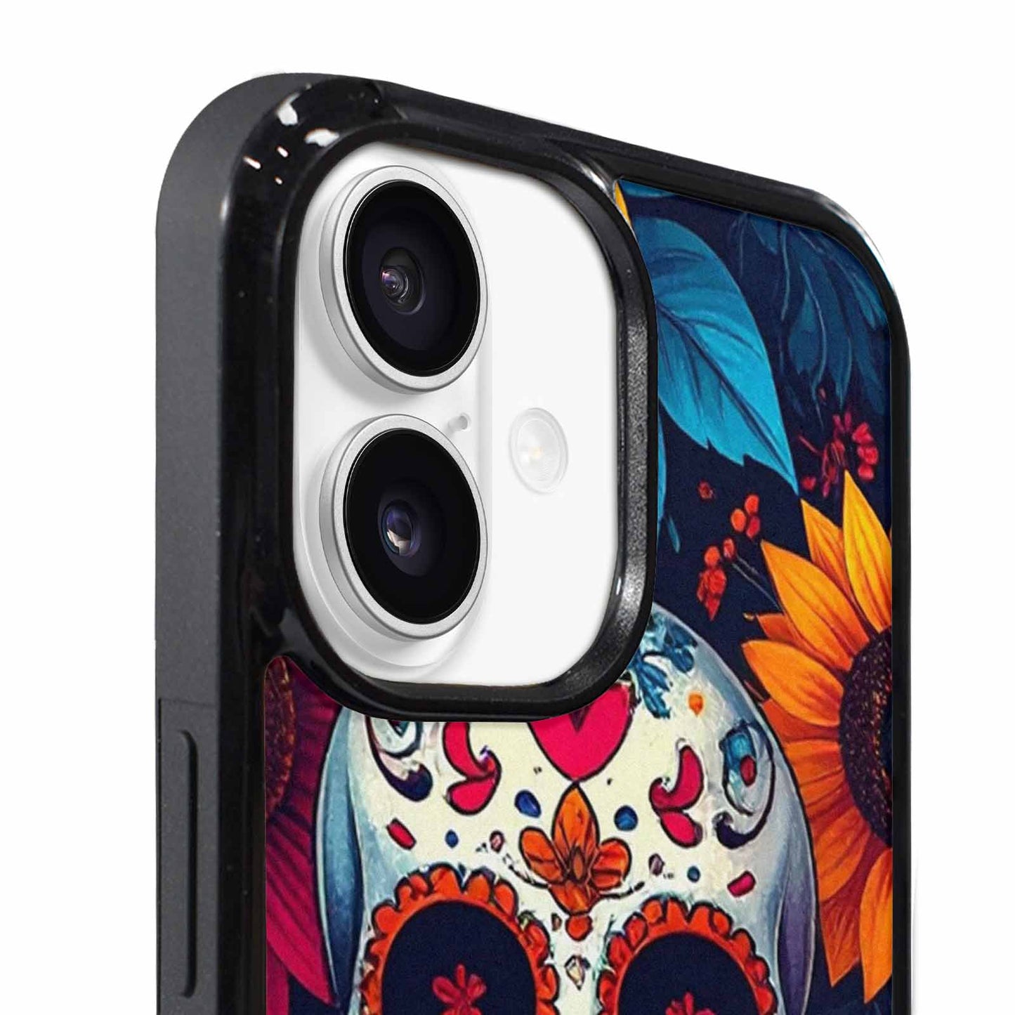 iPhone 17 Case — Sunflower Skulls Print Gothic Skulls, Custom Print Case Cover