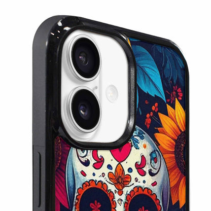 iPhone 17 Case — Sunflower Skulls Print Gothic Skulls, Custom Print Case Cover