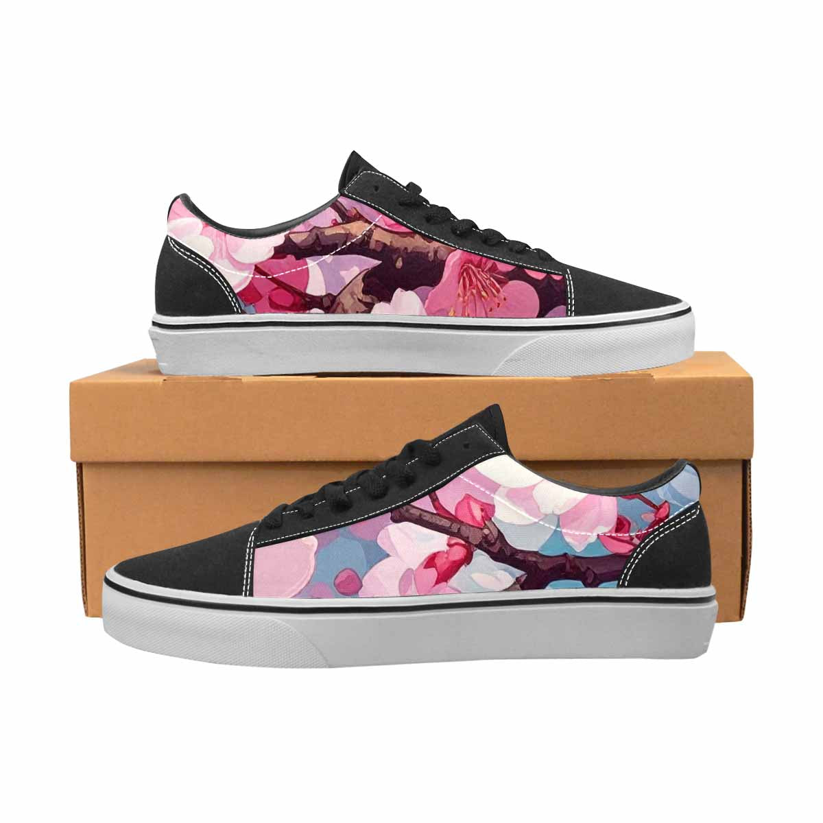 WOMEN'S Cherry Blossom Branch Lace-Up Canvas Aesthetic Shoes