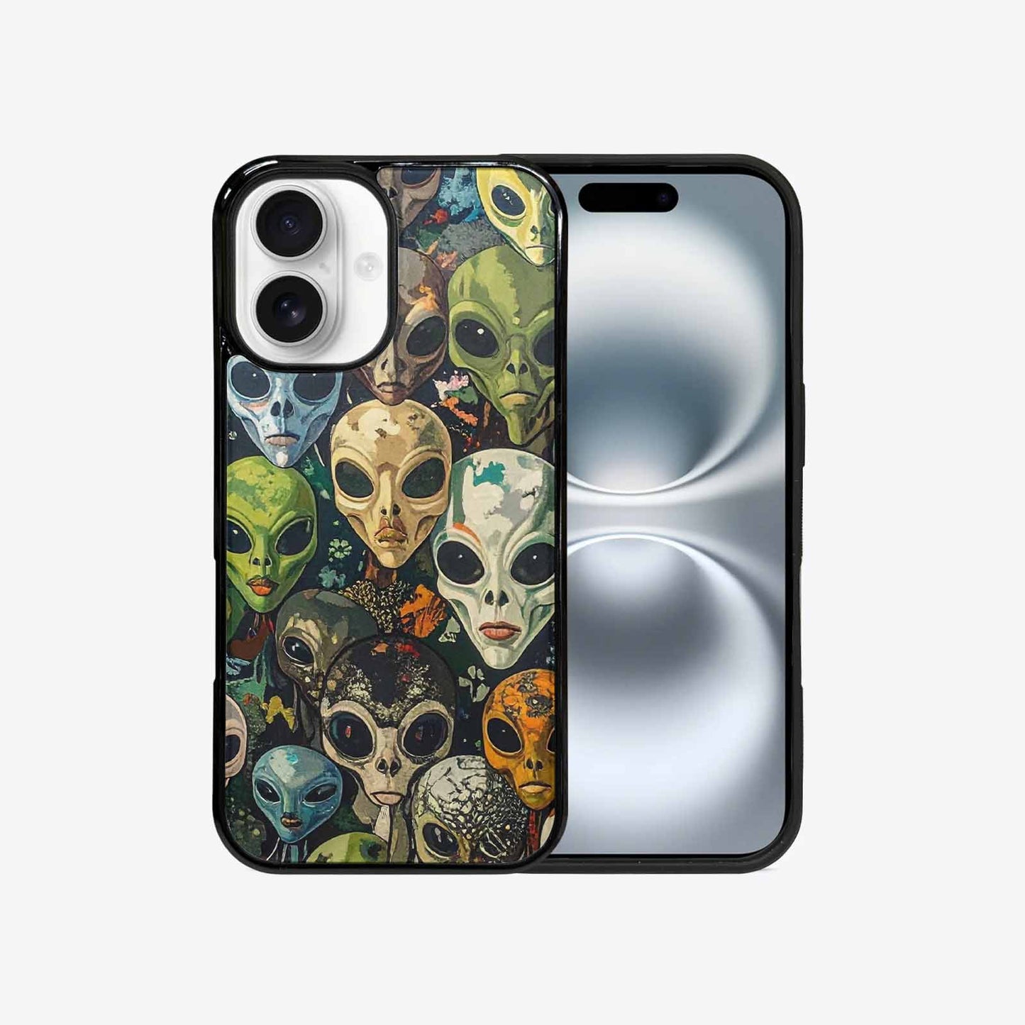 iPhone 16 Case — Aliens Camo Aliens Pattern Hundreds Of, Custom Printed Phone Case