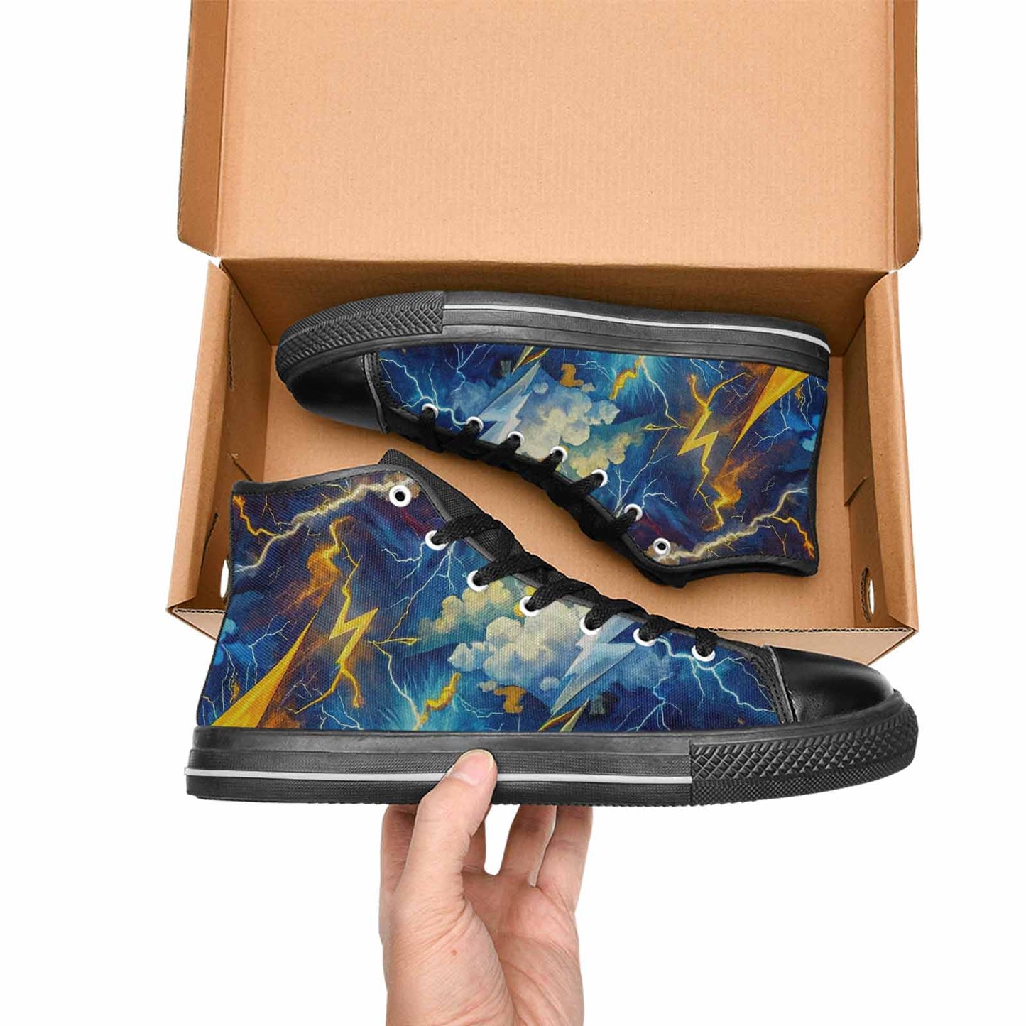 MEN'S Lightning Bolt High Top Canvas Dreamcore Custom Shoes