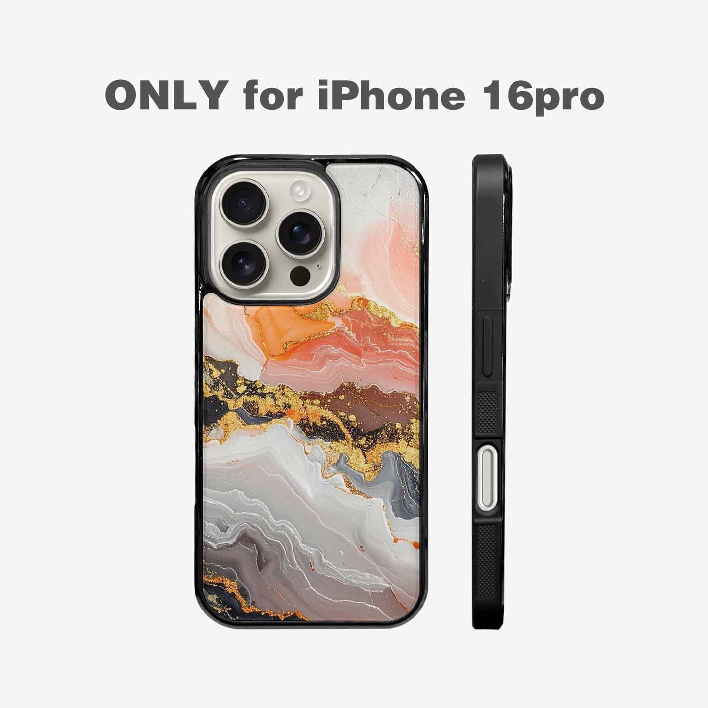 iPhone 16 Pro Case — Marble Vein Marble Veins Pattern Hundreds, Custom Made Phone Cover