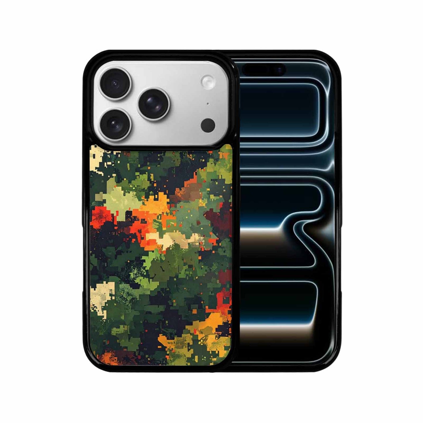 iPhone 17 Pro Case — Small Military Camouflage Blotch Pattern Camo, Custom Printed Phone Case