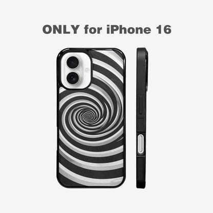 iPhone 16 Case — Hypnotic Spiral Optical Illusion Motif High, Custom Phone Case