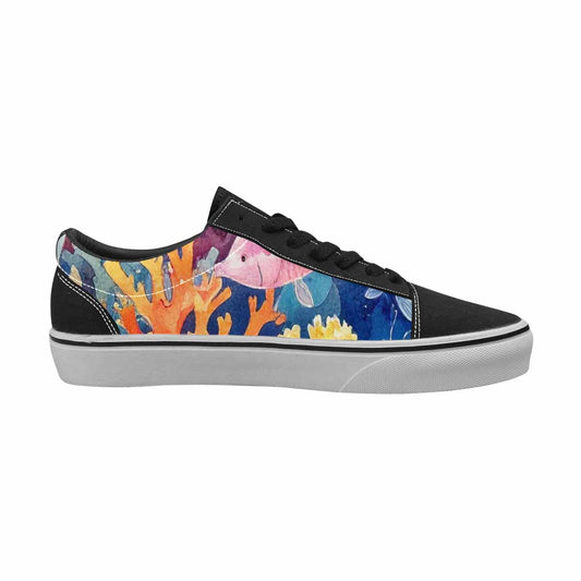 WOMEN'S Fish Scale Coral Canvas Lace-Up Neon Fantasy Custom Shoes