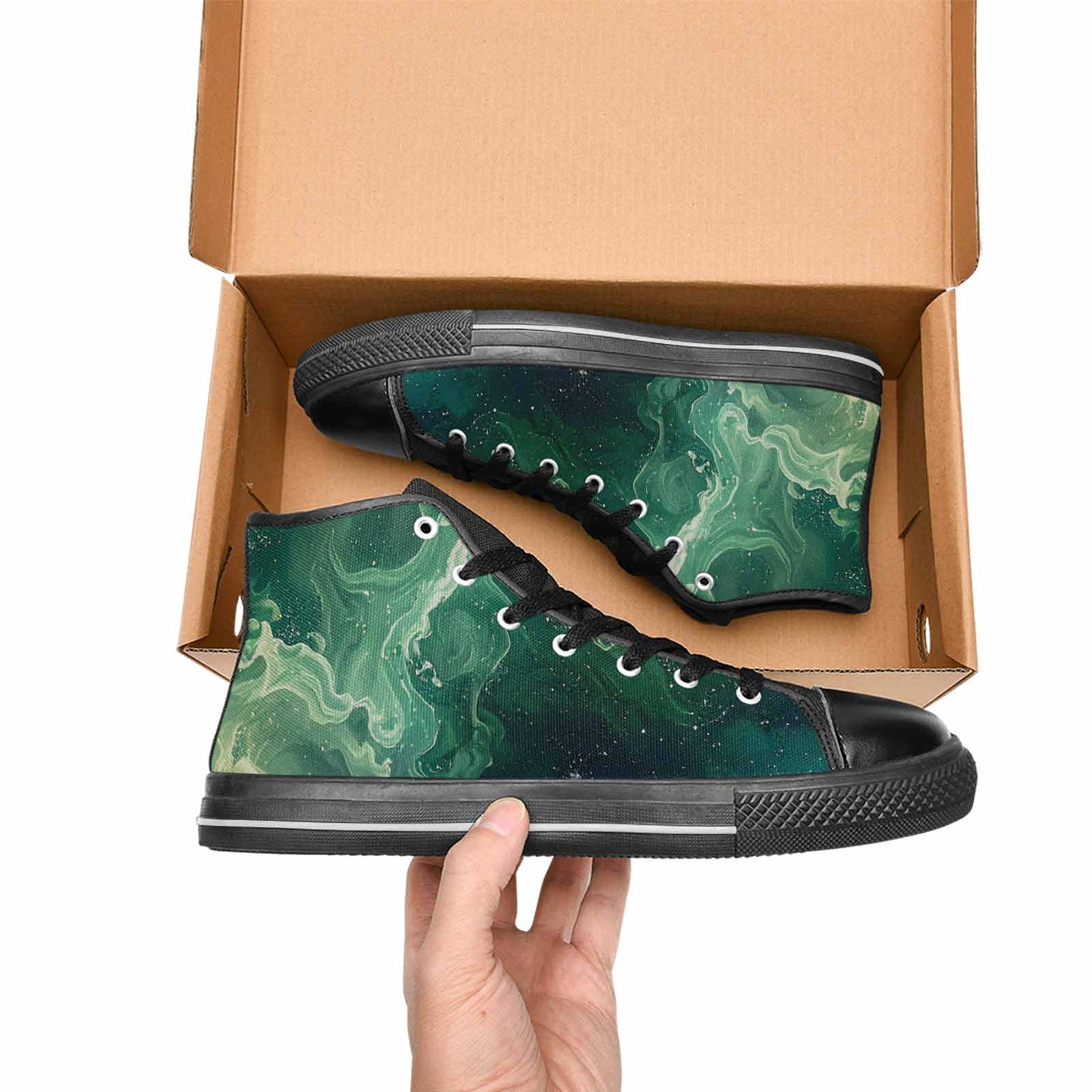 MEN'S Galaxy Art - High Top Canvas Wallpaper Art Sneakers