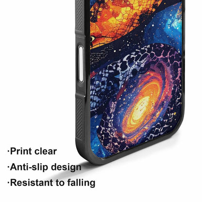 iPhone 17 Case — Galaxy Snake Print Galaxy Space, Personalized Phone Case