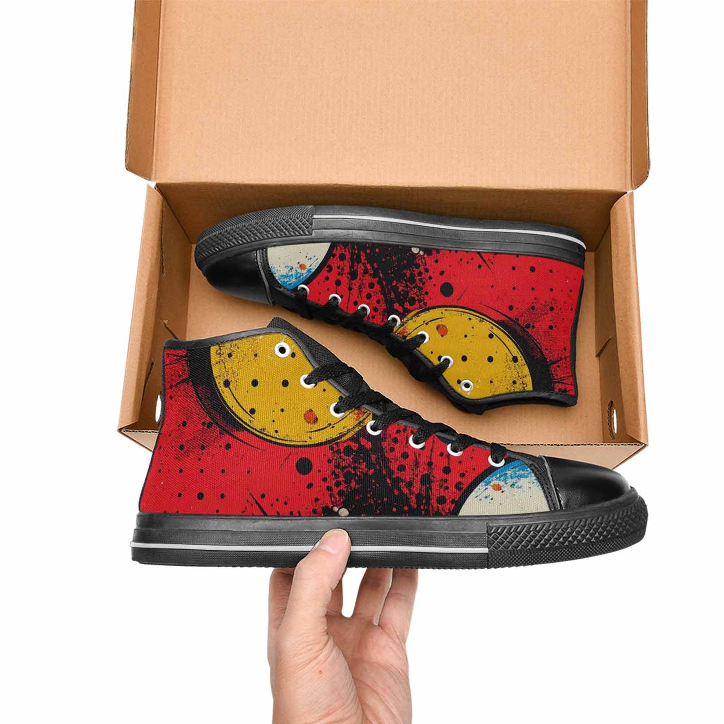 MEN'S Comic Book Halftone High Top Canvas Vivid Custom Sneakers