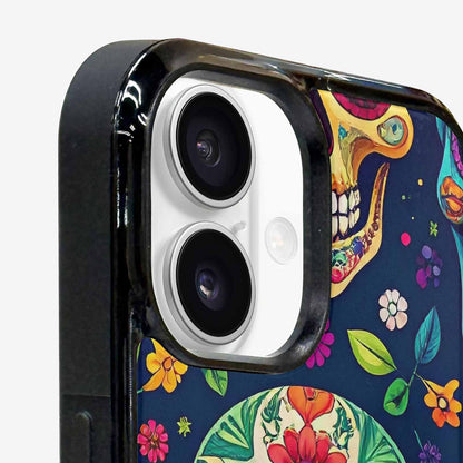 iPhone 16 Case — Rainbow Sugar Skull Weave, Custom Phone Case