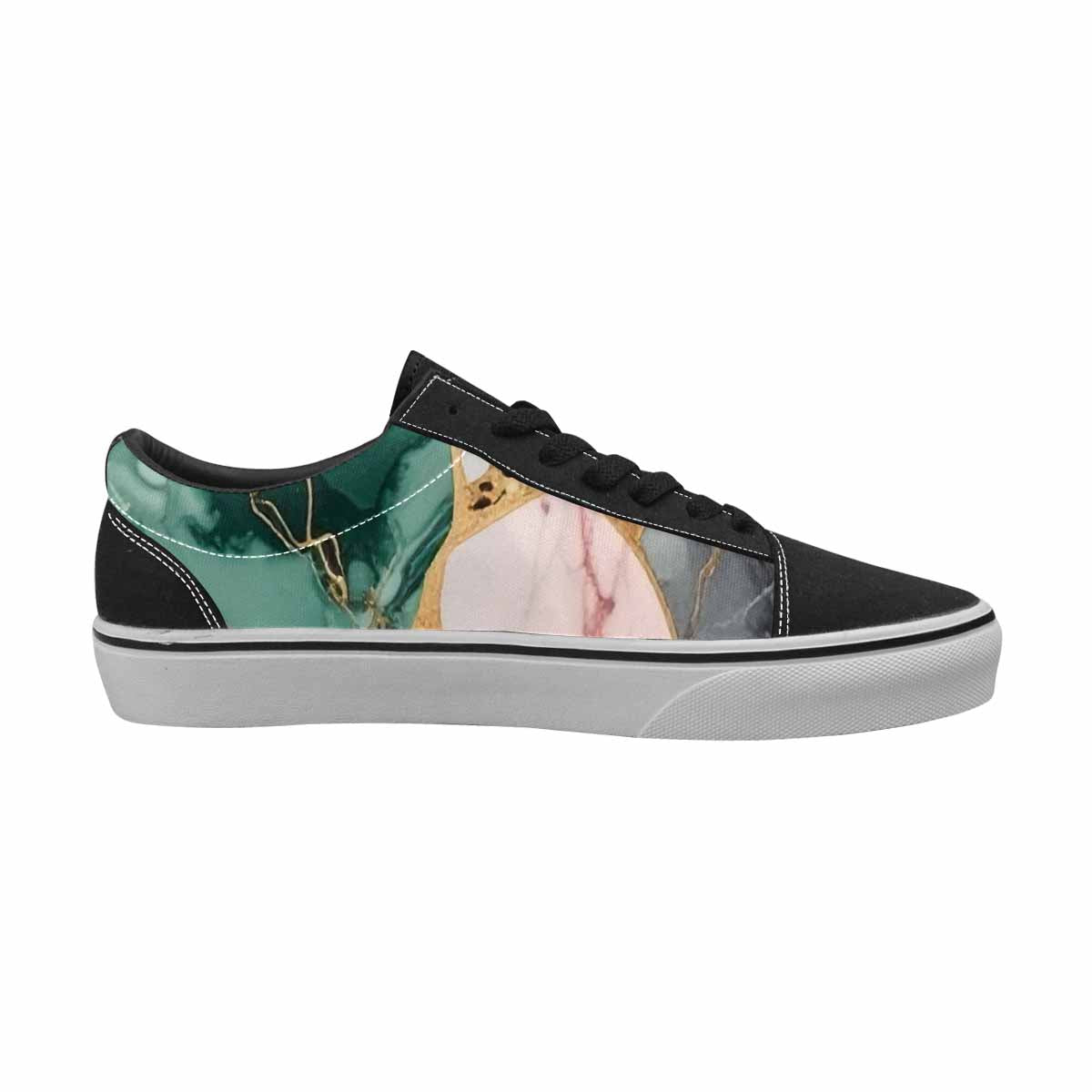 WOMEN'S Marble Stone Texture Canvas Lace-Up Neon Fantasy Shoes