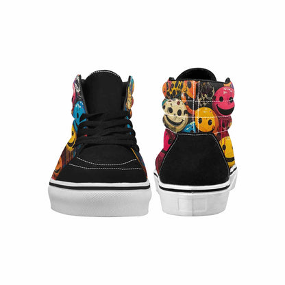 MEN'S Smiley Faces High Top Canvas Surreal Custom Shoes