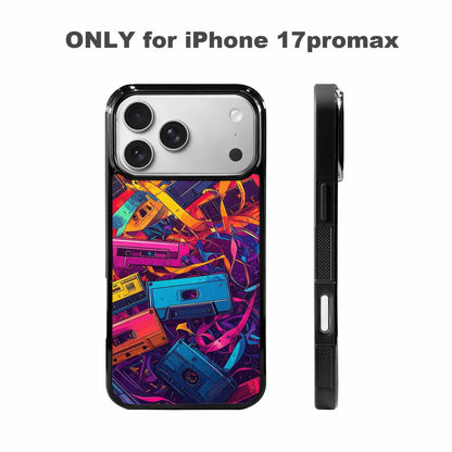 iPhone 17 Pro Max Case — Retro Cassette Tape Pattern Retro Vintage, Custom Designed Case Cover