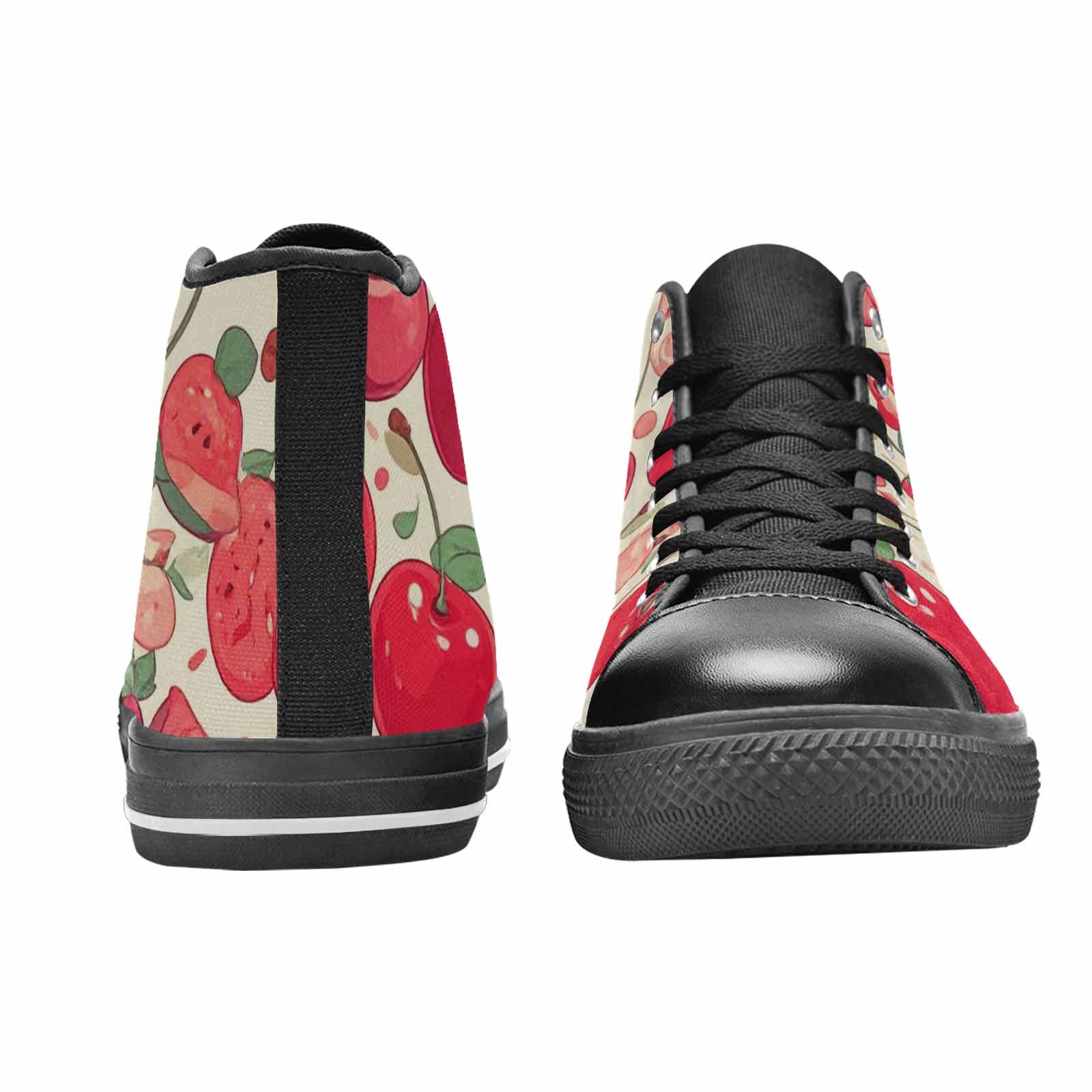 WOMEN'S Cherry Fruit Print High Top Canvas Cottagecore Custom Shoes