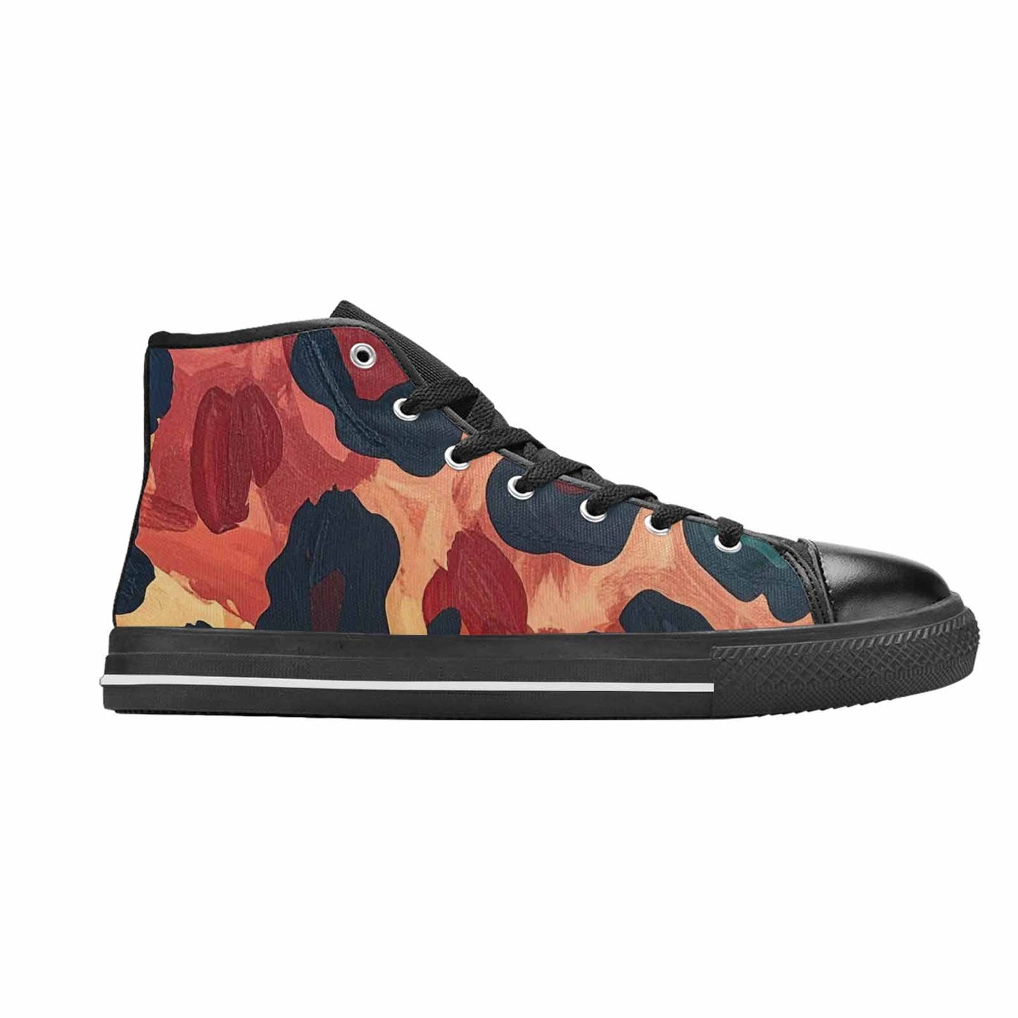 MEN'S Leopard Wallpaper Print High Top Canvas Neon Fantasy Sneakers