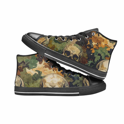 MEN'S Military Camo Skull High Top Canvas Dark Academia Sneakers