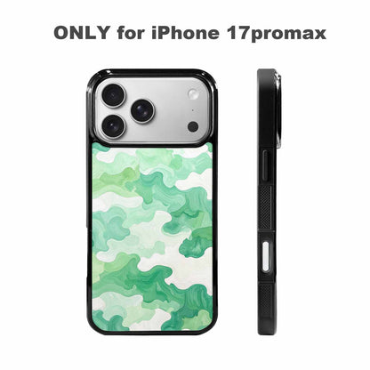 iPhone 17 Pro Max Case — Camo Mint Green White Camo, Custom Printed Phone Case