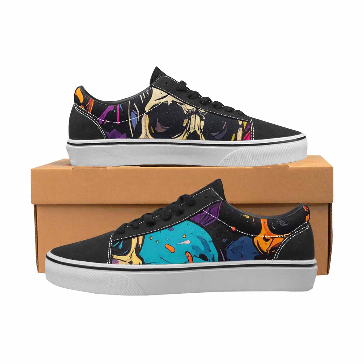 WOMEN'S 1000s Skulls Digital Camo Lace-Up Canvas Y2K Shoes