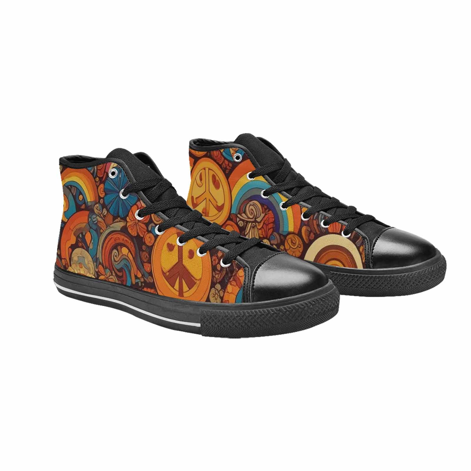 MEN'S Groovy 70S Peace High Top Canvas Y2K Custom Shoes