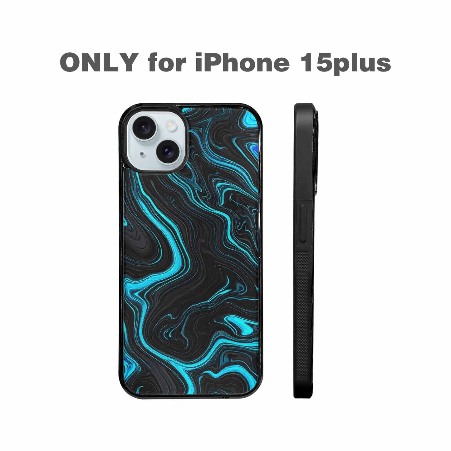 iPhone 15 Plus Case — Freaky Marble Glow, Custom Phone Case