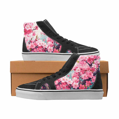 WOMEN'S Cherry Blossom High Top Canvas Made To Order Aesthetic Custom Canvas Shoes